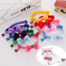 Bow Tie Adjustable Kitten Necktie Collar Bowknot Dot Bell Cat Small Pet Puppy
