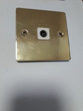 Volex co-axial TV socket flat plate BRASS Used, fitted then Removed