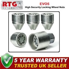4x EVO5 Locking Wheel Nuts For Nissan Qashqai 2013 On (Alloy Wheels) Silver