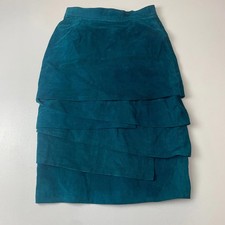 Women’s Vintage BAGATELLE Suede Skirt / Turquoise / W25”