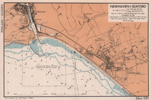 Newhaven seaford town plan - town, &