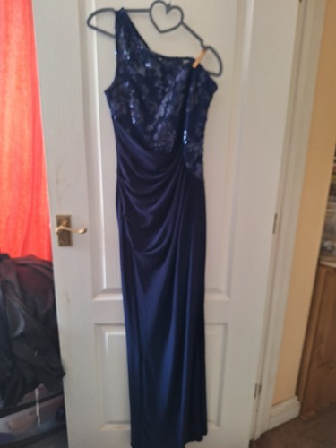 Navy long dress - by, size