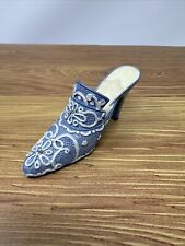 THE LEONARDO COLLECTION  Miniature Shoe Blue Gem Heel