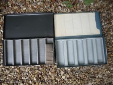 Slide METAL storage box's X2 for 250 slides lift lid & 1ock  36x25x6cm