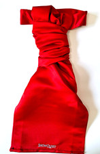PRE TIED CRAVAT RED SATIN