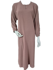 Ladies Reg Pocket Elasticated Cuff Crepe/Seva Abaya/Jilbab/Maxi in Pink 52-58