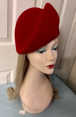 Red wool felt molded womens - wool,