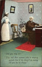 Man on screeching cat maid