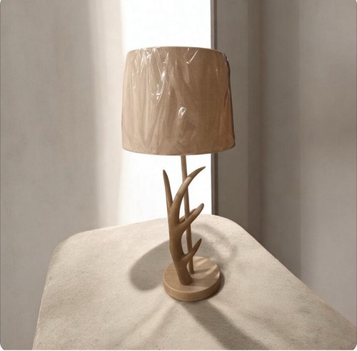 Natural antler table - antler, lamp