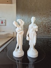 2 x Italian Signed Capodimonte style White Goddess Figurines