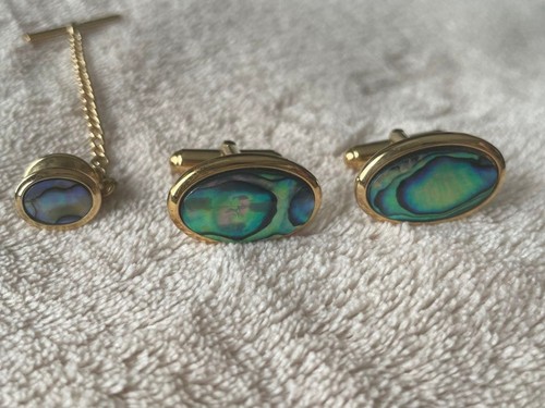 Paua shell tie pin - paua, cufflinks