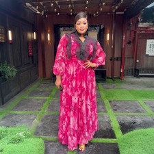 Floral Print Abaya Long Dress