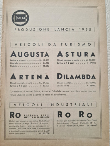 Advertisement era lancia 1935 - advertisement,