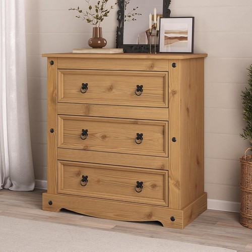 Solid pine drawer - chest, wax