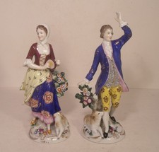 Pair Of Continental Figures Shepherd And Shepherdess Red Anchor (Samson?)