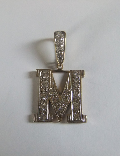 Solid 9ct gold initial - gold, m