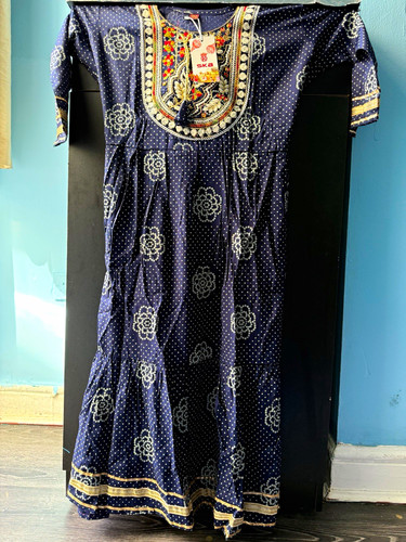 Navy blue indian anarkali - blue,