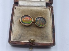 9ct Gold Opal Doublet Earrings Lovely Colour.