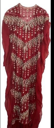 Red gold dera kaftan - gold,
