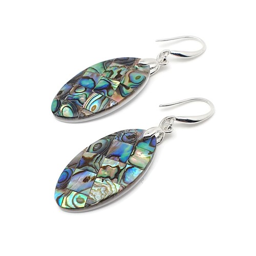 Paua earrings oval - earrings, rainbow