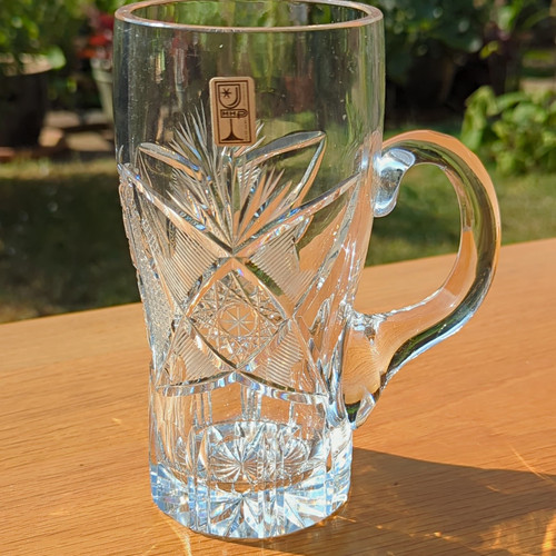 Mhp cut glass beer tankard - mhp,