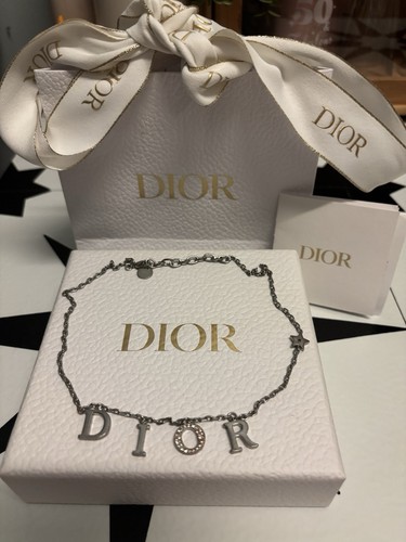 Silver dior necklace - silver,