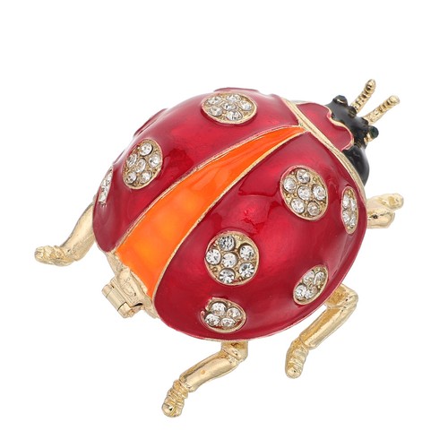 Red enamel ladybug trinket - enamel,