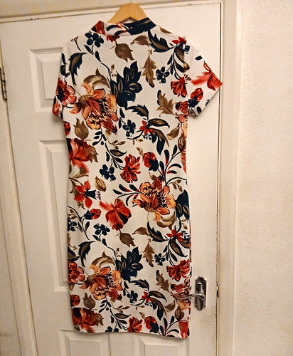 White floral bodycon jersey - white,