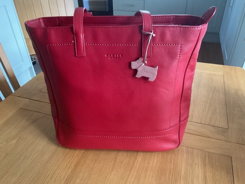 Radley london red leather tote - london,