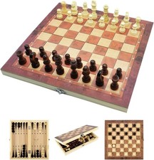 Large Chess Wooden Set Folding