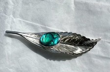 Silver Tone Leaf Brooch with