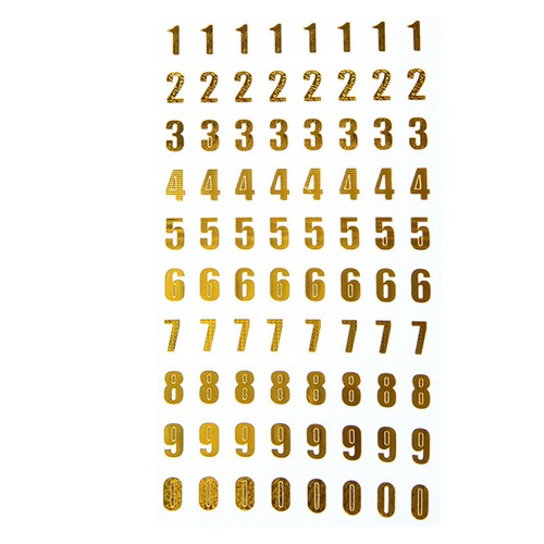 Sheets gold letter stickers - 6,