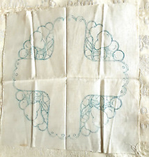 Cutwork Embroidery Round Table Centre Mat Kit  Printed Pear Design Cream Fabric