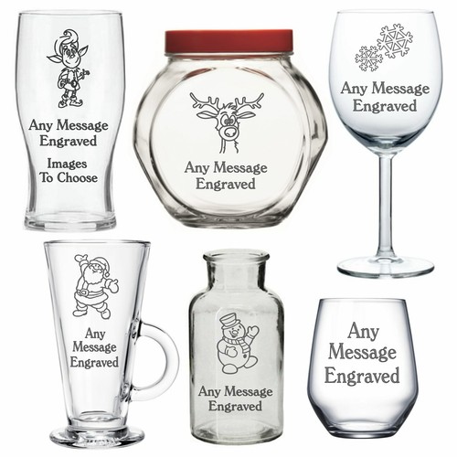 Engraved glass christmas gifts - christmas,