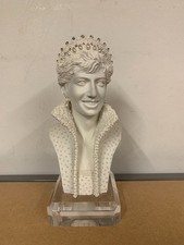 Vintage Franklin Mint Limited Edition White Alabaster Statue Of Lady Diana