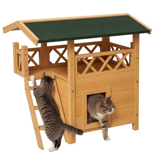 Pawhut outdoor cat house - outdoor, w/
