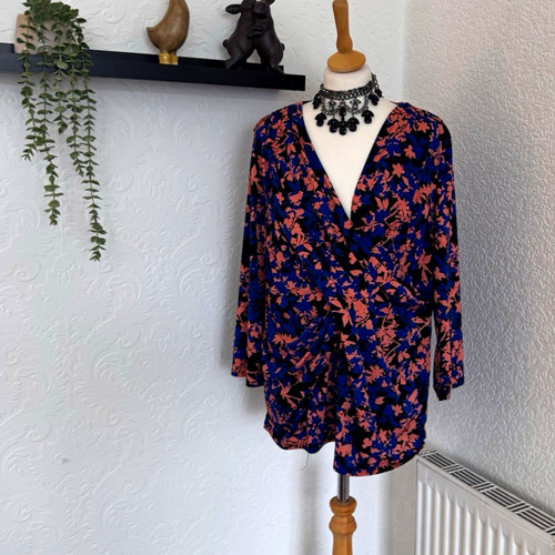 Savoir floral jersey wrap - jersey, top
