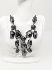 H&M chunky black gemstone statement necklace, Large black statement necklace