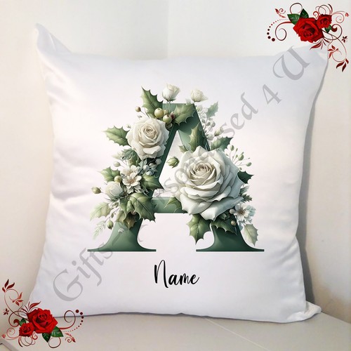 Personalised white cushion - white, 18"