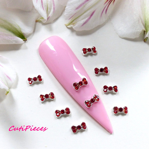 10pc nail art tiny - art, red