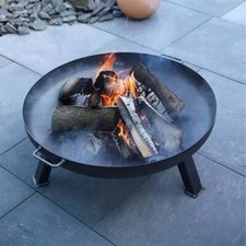 BUSCHBECK IFEN Steel Welded Fire Pit 80cm Diameter Log Wood Charcoal Burner Bowl