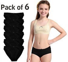 Black & White GIRLS BRIEFS SHORTS KNICKERS HIPSTER UNDERPANTS UNDERWEAR Cotton