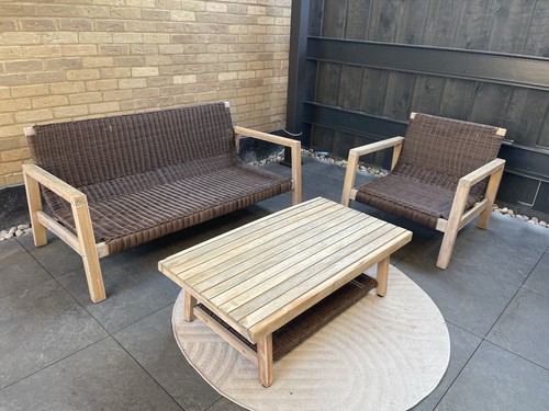 Strong wooden outdoor sofa