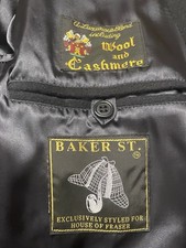 Vantage  BAKER ST- Mens Black Wool& Cashmere Double Breasted Long Coat-U.K-42/44