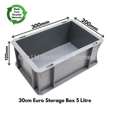 NEW 5 Litre Very Strong Grey Plastic Euro Parts Storage Container Boxes Box Bins