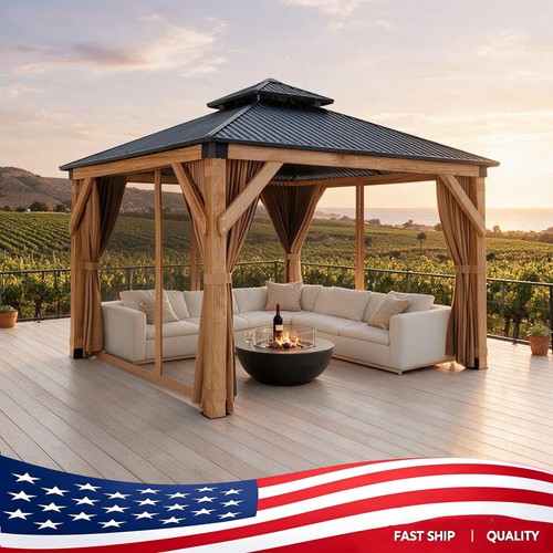 10x10 hardtop wood gazebo - 10x10, ft