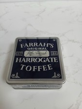 Farrah's Sweet Tin Original Toffee Harrogate Blue Face Collectable Empty