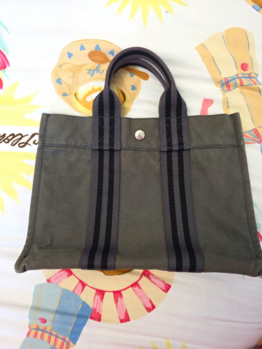 Hermès grey cotton canvas - hermÈs,