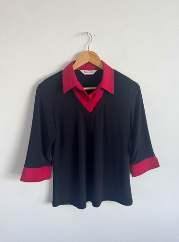 Bonmarche black red neck - black/red, 3/4
