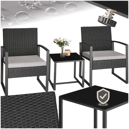 Table and chairs rattan garden - table,